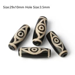 1/2pcs Prayer Mala Tibetan Mystical Dzi 3 Green Eyes Oval Agates Beads For Jewelry Making DIY Bracelet Necklace Charms Findings
