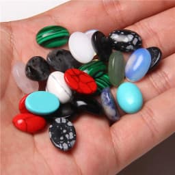 10pcs/lot Natural Stone Cabochon 8-25MM Tiger Eye Agat Oval Cameo Fit DIY Ring Earring Bracelet Necklace Making Jewelry Finding