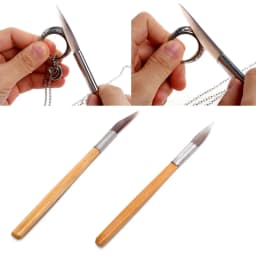 55KA Agate Burnisher Polishing Knife Edge With Bamboo Handle Jewelry Making Tools New