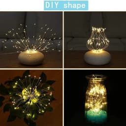 150/200 LED String Fairy Lights Hanging Starburst Lamp DIY Firework Christmas Garland Festival Decor Remote Twinkle Lights