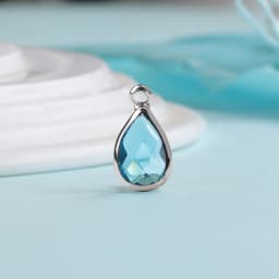 10pcs 14mm Crystal Birthstone Charms Silver Plated Small Water Drop Pendants Jewelry Accessories for Handmade Bracelet Making