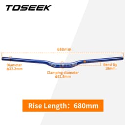 TOSEEK WCS Mtb Carbon Handlebar Bicycle Handlebar 31.8*580-760mm Dazzle Blue To Purple Handlebars For Mountain Bike Accessories