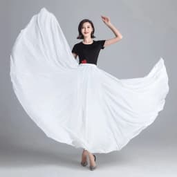2022 Chiffon Long Skirts For Women Elegant Casual High Waist Boho Beach Maxi Skirts Saias Femme Solid Dance Skirt Streetwear