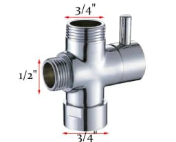 Bathroom Brass Diverter Valve 3 Way BSP 1/2' 3/4' 4/4/4 4/4/6 4/6/6 Shower Tee Adapter Adjustable Shower Head Faucet