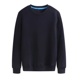 Men's Round Neck 100% Cotton Plus Velvet Long-Sleeved Sweater Custom Printed Embroidery Logo Casual Solid Color Warm Sweater 3xl