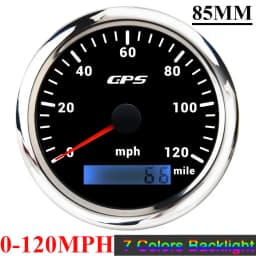 85mm GPS Speedometer Odometer Gauge 0-120MPH 160MPH 120KMH 200kmh with 7Colors Backlight For Car Boat Motorcycle Truck 12V/24V