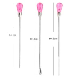 3PCS Poke Needle Digging Power Spoon Stir Bar Tool Set For Professional Silicone UV Glue Resin Mold Epoxy Jewelry Making Tools