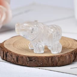 1PC Natural Crystal Bear Figurine Animals Stone Reiki Polished Crafts Small Decoration Home Decor Christmas Present Souvenir