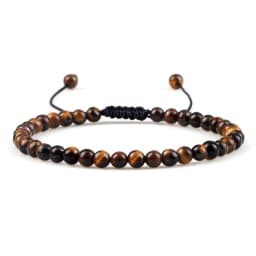 4mm Stone Beads Adjustable Bracelet For Men Natural Tiger Eye Lava Chalcedony Onyx Woven Bracelets Women Yoga Jewelry Pulseras