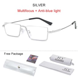 CLLOIO New Trend Multifocal Business Reading Glasses Men Memory Titanium Half frame Anti Blue Ray Progressive Glasses for Women