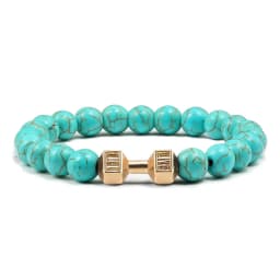High Quality Men Beaded Bracelet Natural Black Lava Stone Dumbbell Charm Bracelets Energy Fitness Barbell Fashion Women Jewelry