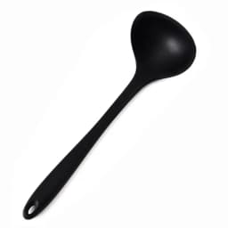 Non-Stick Silicone Ladle Soup Spoon Flexible Scoop Spoons Curved Handle Heat Resistant Round Scoop Cooking Utensils Kitchen Tool