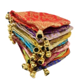 24pc Silk Brocade Jewelry Storage Bag Pouch Bag Small Satin Coin Purse Chinese Brocade Embroidered Drawstring Gift Bag for Ring