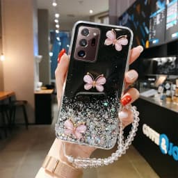 Luxury Bling Glitter Case For Samsung Galaxy S26 S24 Ultra S23 S22 Plus S21 S25 FE A55 A35 A16 A56 Strap Lanyard Silicone Cover