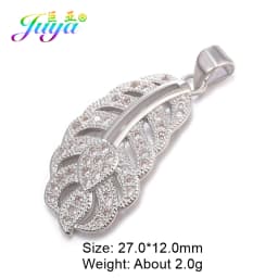 Juya DIY Jewelry Components Cz Paved Glitters Locket Heart Key Charm Pendant Accessories For Women Fashion Jewelry Making