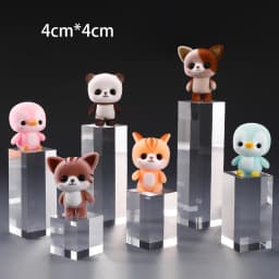 Acrylic Plexiglass Square Stamping Transparent Block Cosmetics Display Stand Photography Props Dolls Perfume Ring Jewelry Holder