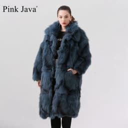 Ppink java QC19036 real fur coat women winter fashion jacket long coat real fox fur fur coat new available hot sale