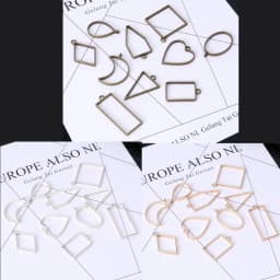 10Pcs Assorted Geometric Hollow Pressed Flower Frame Pendant Resin Jewelry Making Tool Metal Frame Jewelry Charms Bezel Setting
