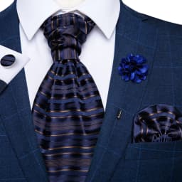 Classic Wedding Ascot Tie For Men Yellow Gold Red Paisley Floral Scarf Neck Tie Brooch Pin Set Cravat Ascot Tie For Banquet