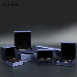 New Satin cloth jewelry box Gold PU Leather Ring Box Bracelet Necklace Box Pendant Gift Box For Jewelry Wedding Gift Box