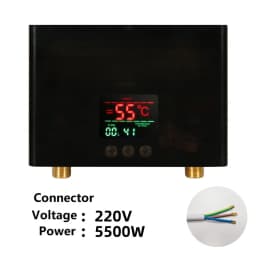 110V 220V Instant Water Heater Bathroom Kitchen Wall Mounted Electric Water Heater LCD Temperature Display with Remote Control