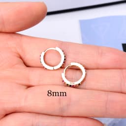 Rainbow CZ Huggies Hoop Earrings Girl Tiny Rings Cartilage Small Helix Piercing Tragus Conch Earlobe Circle Men Hoops Arete