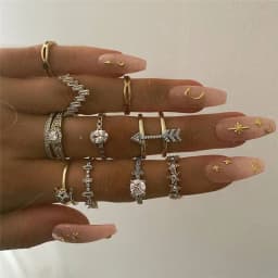 Trendy Geometric Moon Knuckle Finger Rings Set For Women 2021 Bohemian Crystal stone Female Ring Wedding Jewelry