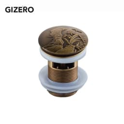 Bathroom Basin Sink Pop Up Drain Antique Brass Carved Waste Stopper Clic-clac Waterlet Vanity Sink Waste Drainer ZR2023