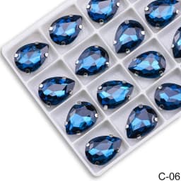 Sew on Teardrop Rhinestones Pear Shape Water Drop Sewing Stone Glass Crstal with Claw for Needlework Accessories