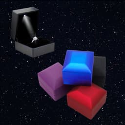 Engagement Ring Box Earrings Jewelry Ring Box Case with LED Lighted up for Proposal Engagement Wedding Gift