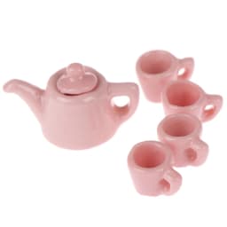 1:12 Tableware Teapot Coffee Cup Saucer Tray Plate Tea Set Pot Kitchen Decor Dollhouse Miniature Christmas Gift Doll Accessories
