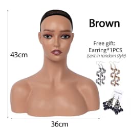 Realistic Female Mannequin Head With Shoulder Manikin Head Bust For Wigs Beauty Accessories Display Model Wig Heads