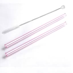 2Pcs Colorful Drinking Straws High Borosilicate Glass Straw Reusable Straws for Smoothies Juice Milkshake Coffee Cocktail Straw