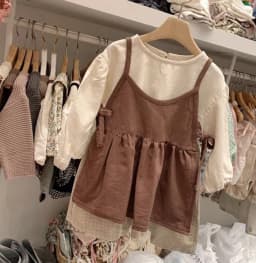 2026 Autumn Baby Clothes 2pcs Set Siblings Clothes Infant Girls Bodysuit Big Sisters Dress Toddler Suit