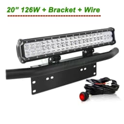 20 inch 126w LED Light Bar License Plate Mount Bracket Bull Bar IP67 Combo Beam Car SUV Offroad Truck 4x4 12V 24V