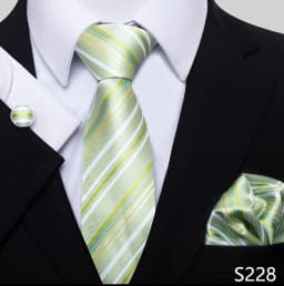 Newest Style Holiday Present 100% Silk Tie Pocket Squares Cufflink Set Necktie Men Dark Blue Wedding Accessories Office Cravat