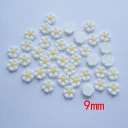 50pcs/lot 9mm-22mm White Flat Back Daisy Resin Flowers Cabochon Beads For Cell Phone Case Decoration Jewelry Making Diy Supplies