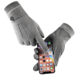 Winter Keep Warm Touch Screen Plus Velvet Inside Suede Mens Gloves Fashion Simple Cold Protection Thicken Man Outdoor Gloves