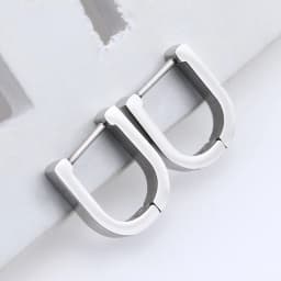 Fashion Personality Geometric Triangle Square Star Heart U Shape Hoop Earrings Men Women Stainless Steel Punk Piercing Jewelry