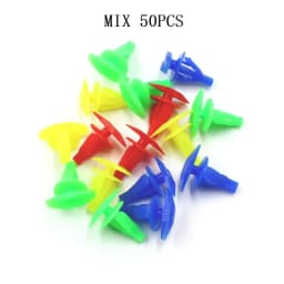 50 Pcs Mix Car Door Panel Bumper Fixed Screw Square Round head Nut Screw Fixed Grommet Clip Plastic Snap In Fastener