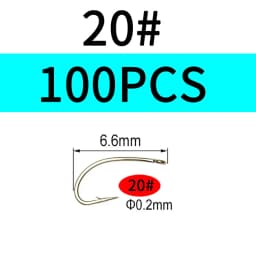 Vampfly 50PCS/100PCS Scud Midge Nymph Caddis Fly Tying Hooks Dry Fly /Wet Fly Hook Bronze Color For Tying Fresh Water Flies