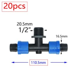 16mm 5/8'' Irrigation Drip Tape Tap Valve Elbow Tee End Plug Thread Lock Connector Garden Watering Pipe Hose Joints