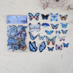 40pcs Butterfly Series Waterproof PET Stickers Pack for DIY Scrapbooking Art Collage Junk Journal & Craft Aesthetics