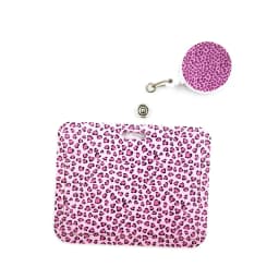 Pink Leopard Print Lanyard Credit Card ID Holder Bag Student Women Travel Card Cover Badge Car Keychain Decorations