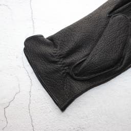 New Deerskin Gloves Men's Leather Outer Stitched Striped Retro Motorcycle Riding Driving Autumn and Winter Wool Knitted Lining