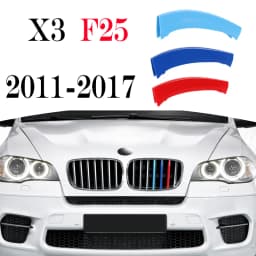 3Pcs Car Grille Trim Strip For BMW X3 E83 F25 G01 2003 2004 2005 2006 2007-2020 Racing Grille Strip Trim Clip Performance M