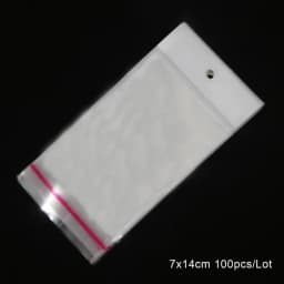 100pcs Transparent Self Adhesive Plastic Storage Bag OPP Poly Pack Bag With Hang Hole Retail Packaging Pouches Beads Jewelry Bag