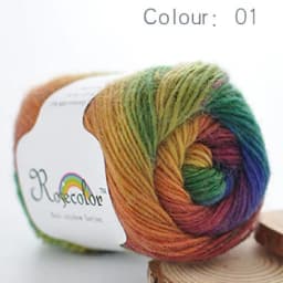 100% Wool Yarn Rainbow Color for Hand Knitting Crochet Plush Thickness Lanas Thread DIY Soft Scarf Shawl Sweater