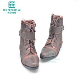9-11cm Shoes for Doll Fits BJD Uncle Spherical Joint Doll Fashion Stitching Leather Shoes Black, Brown