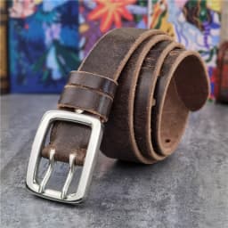 3.8CM Double Pin Stainless Steel Belt Buckle Thick Leather Belt Men Luxury Men's Belt Ceinture Men's Leather Belt Wide SBT0017